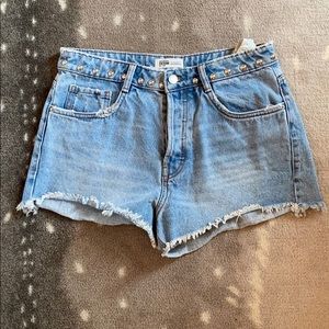 Zara denim shorts with studs